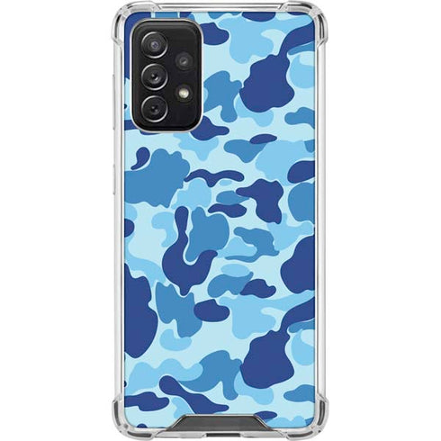 Light Blue Street Camo Galaxy A72 5G Clear Case